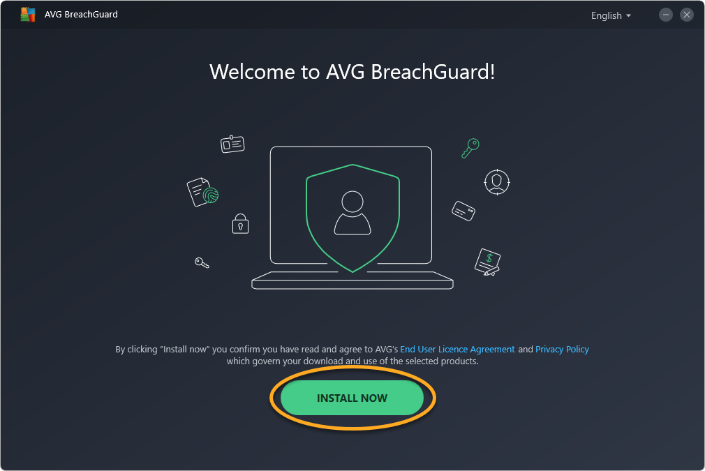 AVG-BreachGuard-program AVG BreachGuard obrázek z programu v popisu produktu.