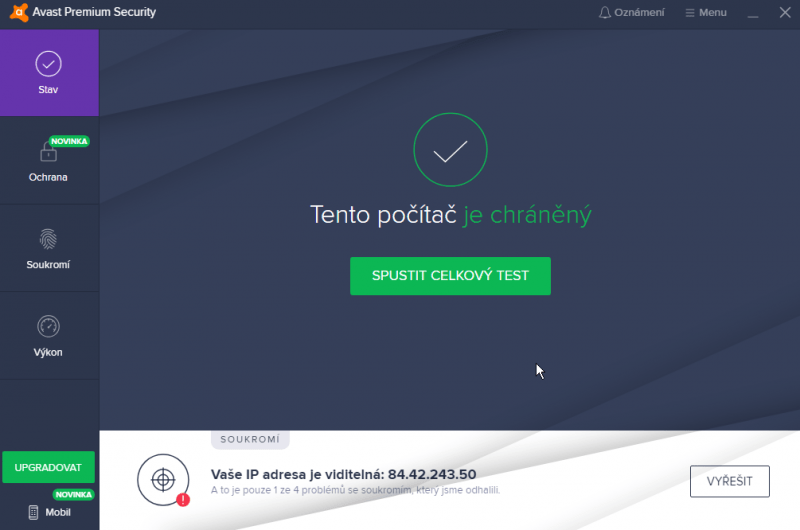 Avast-Premium-Security-program Avast Premium Security obrázek z programu v popisu produktu.