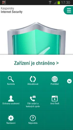 Kaspersky-Internet-Security-Android-obrazek Kaspersky Internet Security pro Android obrázek z programu v popisu produktu.
