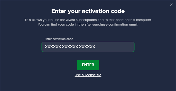Aktivace Avast