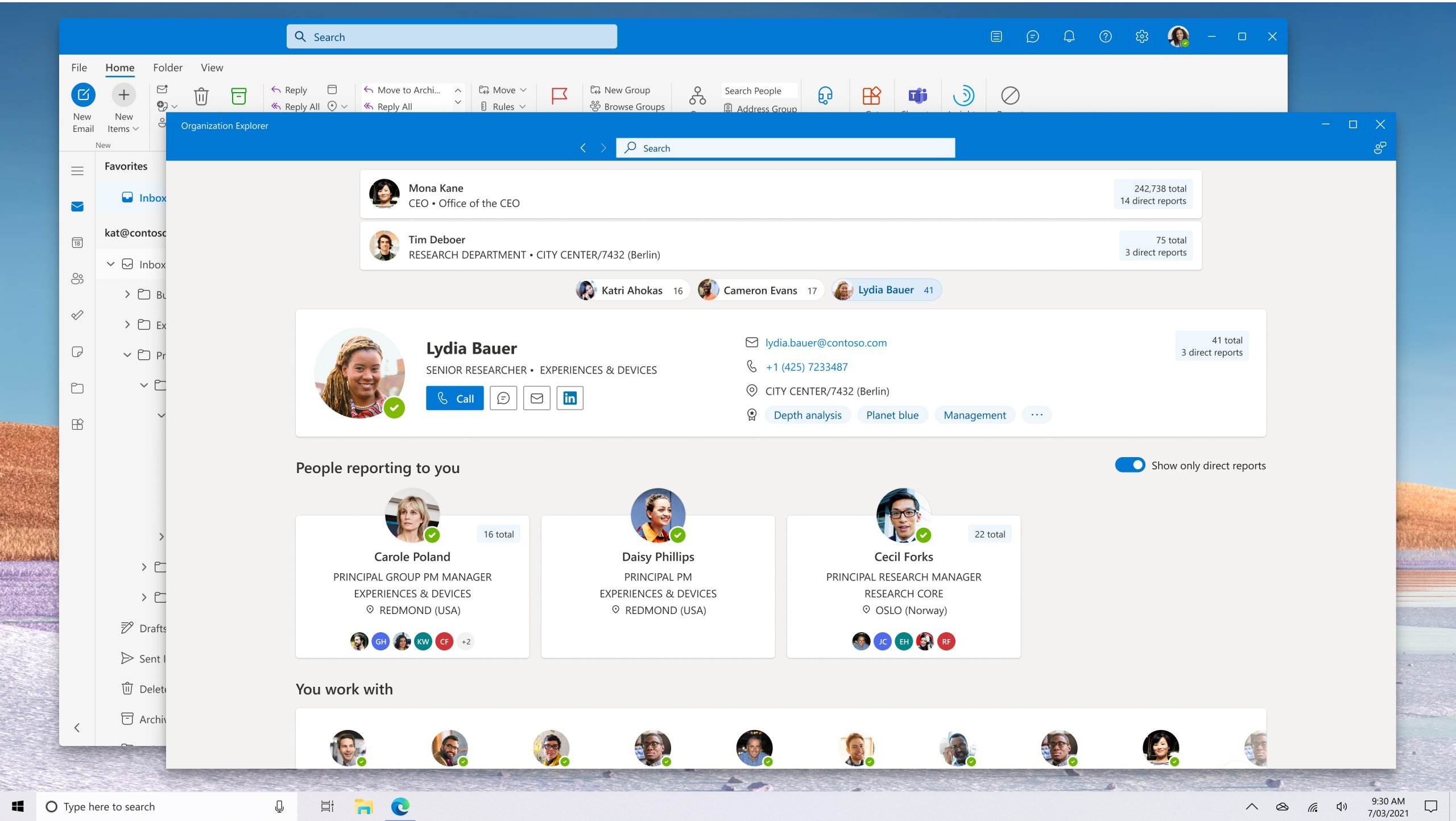 Outlook-2021-program Outlook 2021 obrázek z programu v popisu produktu.