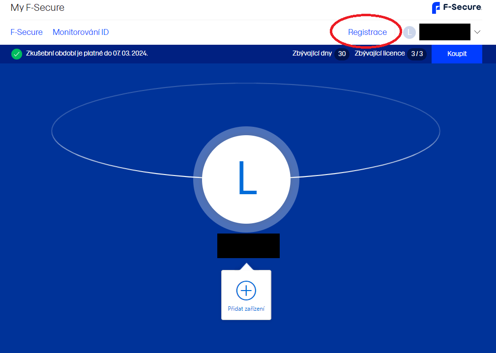 F-Secure Registrace