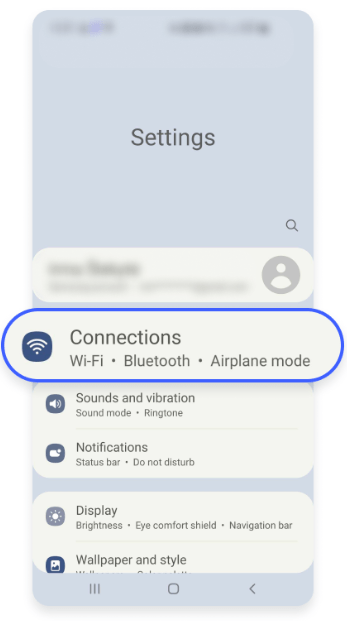 Android - Nastavení - Připojení