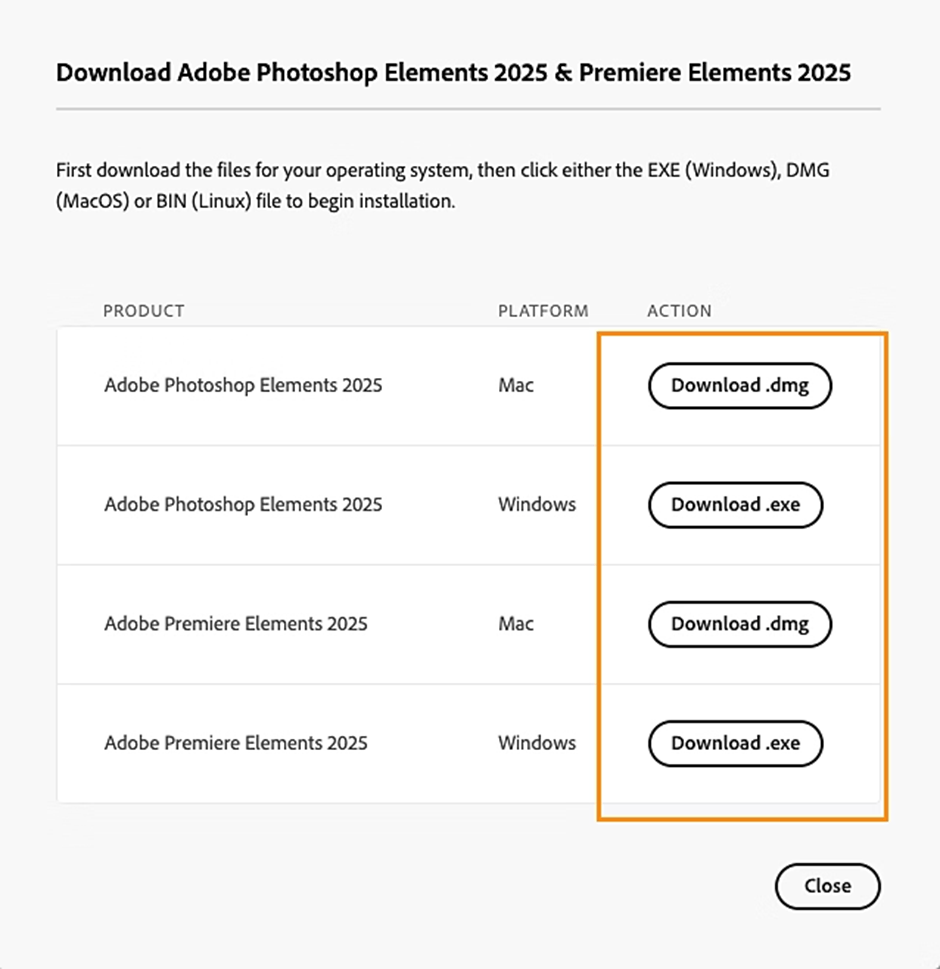 Adobe Elements stažení pro Mac a Windows