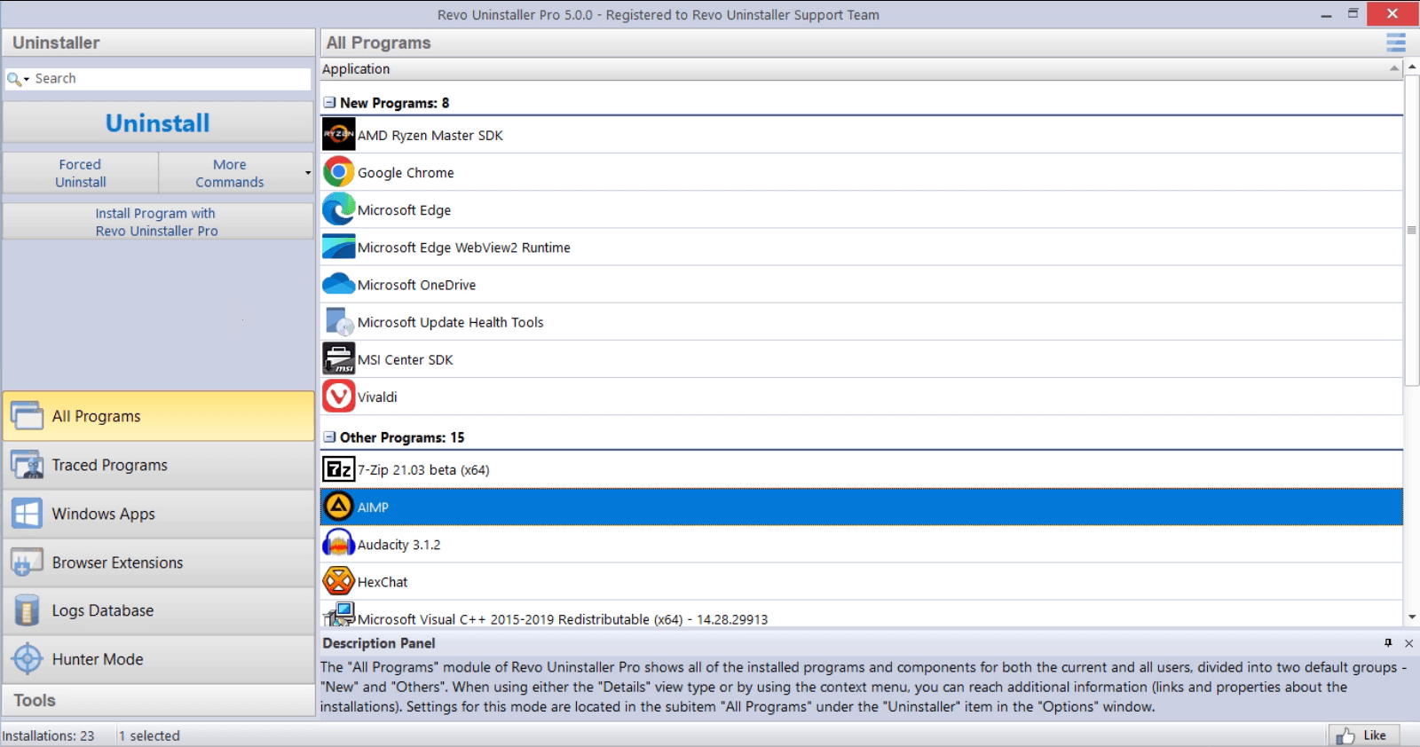 Revo-Uninstaller-Pro-5-program Revo Uninstaller Pro 5 obrázek z programu v popisu produktu.