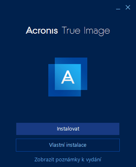 Acronis instalace
