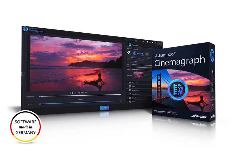 Ashampoo-Cinemagraph-obrazek Ashampoo Cinemagraph obrázek z programu v popisu produktu.
