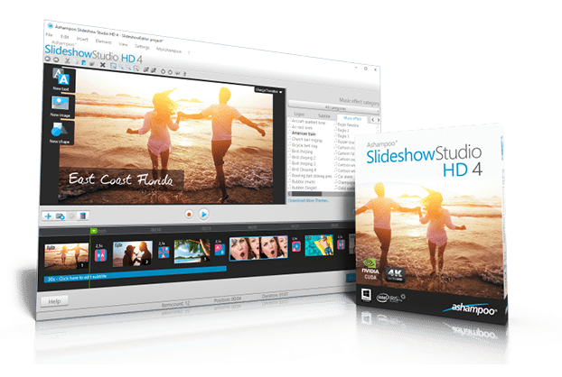Ashampoo Slideshow Studio HD 4 obrázek z programu v popisu produktu.