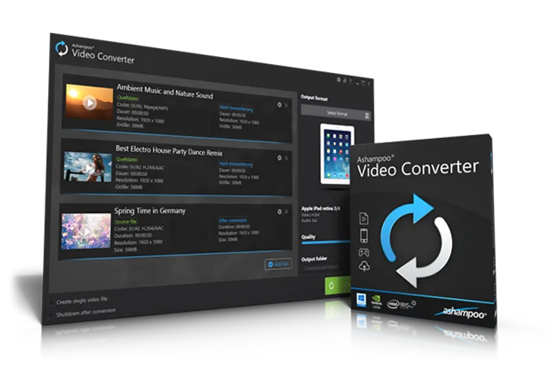 Ashampoo-Video-Converter-obrazek Ashampoo Video Converter obrázek z programu v popisu produktu.