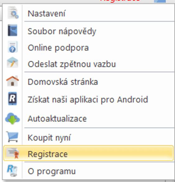 Revo registrace