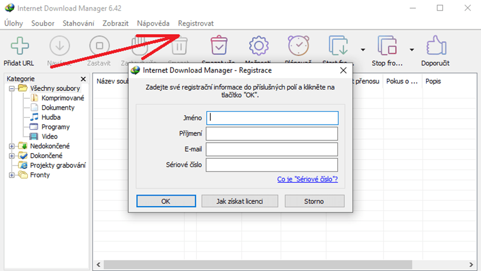 Internet Download Manager aktivace